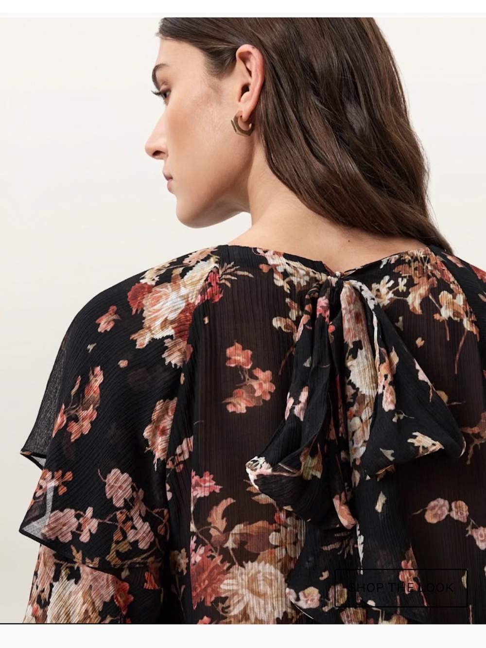 ALL SAINTS
Lissie Floral print Ruffle Long-Sleeve Blouse - Black - Picture 9 of 9